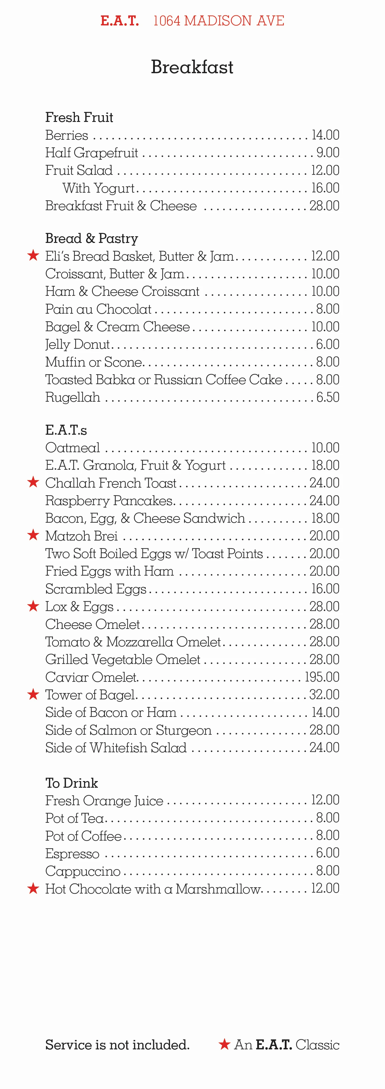 Breakfast Menu