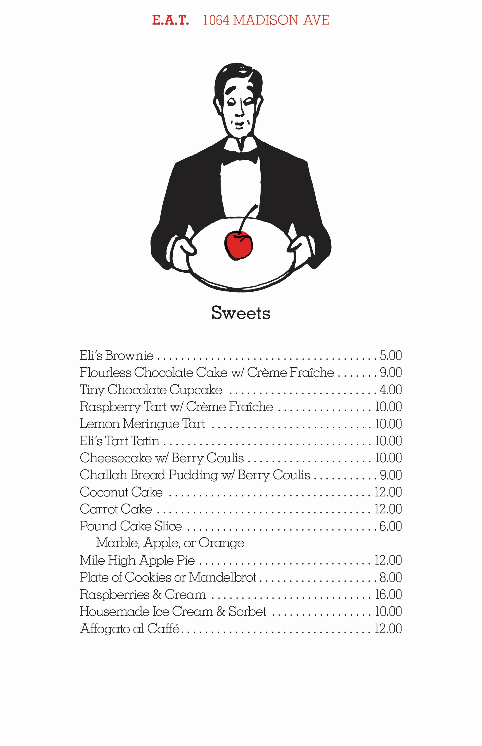 Sweets Menu
